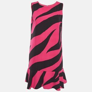 Boutique Moschino Black/pink Zebra Print Jersey Sleeveless Dress M
